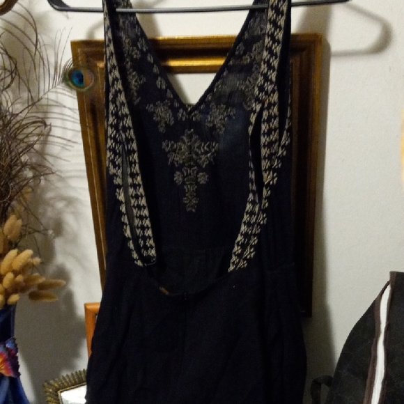 Free People Black and Gold Jumpsuit 2" Inseam - Picture 5 of 10